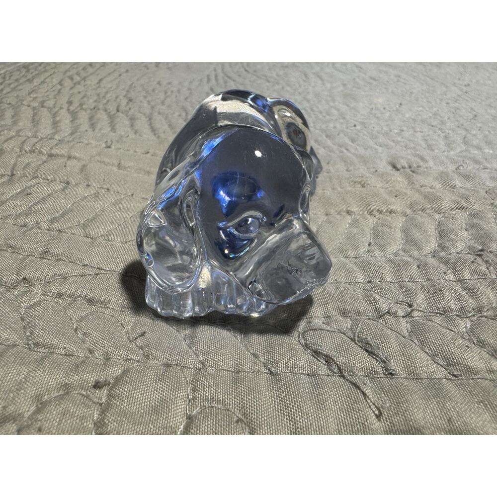 Vintage Dog Paperweight ZClear Art Glass Sleeping Puppy - Picture 3 of 7